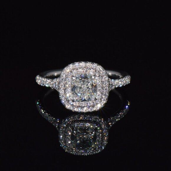 Genuine Tiffany & Co. Natural 1.30Cts Diamond Soleste Platinum Engagement Ring - Picture 8 of 13